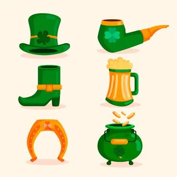 Assortment of st. patrick's day elements Stock Illustration