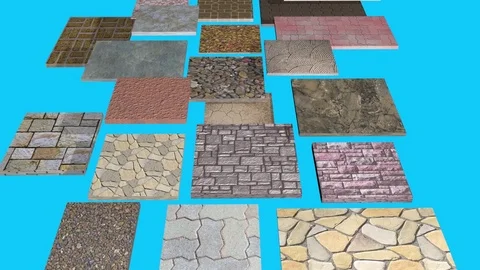 Assortment of stone, marble floor , wall tiles. Stock Footage 81554986