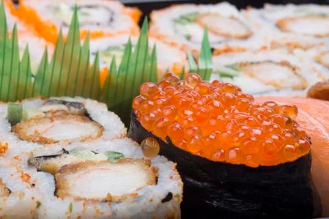 Assortment sushi Fotos Stock
