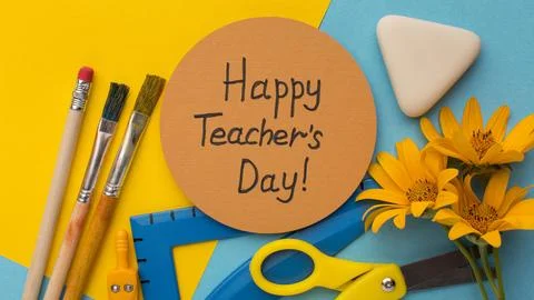 The assortment teacher day elements Stockfoto's