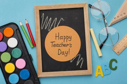 The assortment teacher day elements Stock Photos