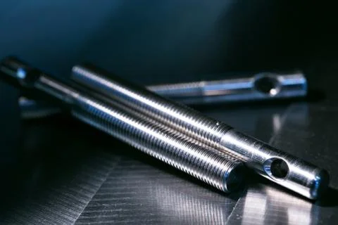 Assortment of titanium cotter bolts Stock Photos