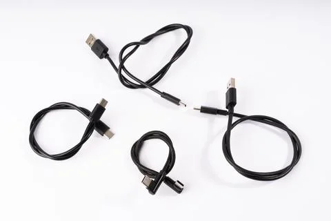 Assortment of USB Cables for Diverse Connectivity Needs Stock-Fotos