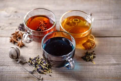 Assortment of various tea Stock Photos