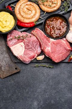 Assortment of various types of meat Stock Photos