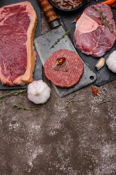 Assortment of various types of meat Stock Photos