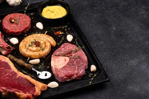 Assortment of various types of meat Stock Photos