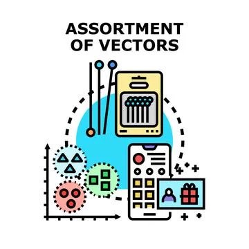 Assortment of vectors for digital graphics illustration concept Stock Illustration