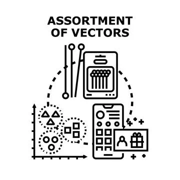 Assortment of vectors for digital graphics illustration concept Stock Illustration