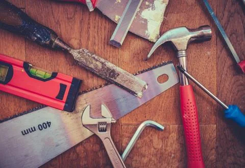 Assortment Of Workshop Tools Stock-Fotos