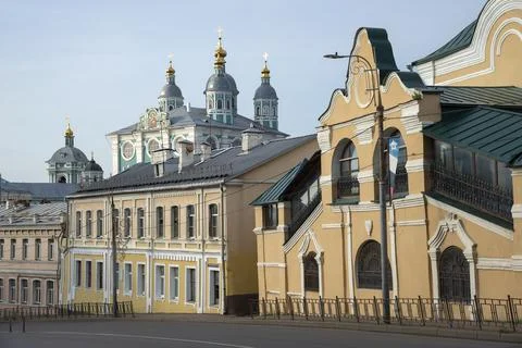 Assumption Cathedral and Holy Trinity Monastery. Smolensk Stock Photos