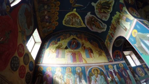 Assumption Cathedral interior on the Cathedral square of the Moscow Kremlin Stock Footage 77700064