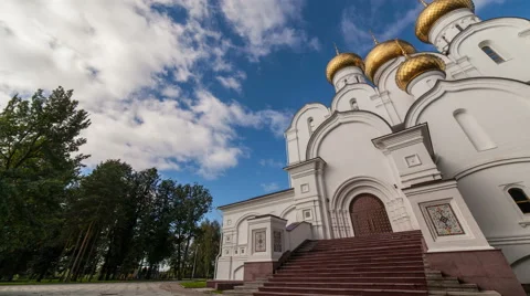 Assumption Cathedral in Yaroslavl Stock Footage 67500742