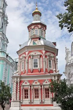 Assumption chapel over the well in Trinity Sergius Lavra. Russia Stock Photos