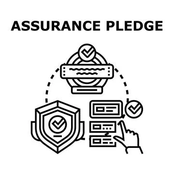 Assurance pledge concept securing quality and trust Stock Illustration