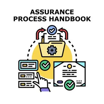 Assurance process handbook outlining quality control procedures 스톡 일러스트