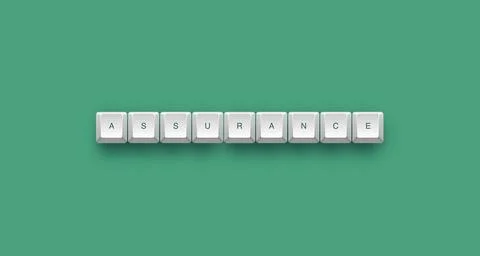 Assurance text on a 3d keyboard button with shadow concept series Иллюстрация