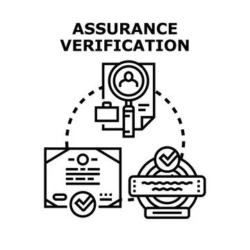Assurance verification process with document certification and audit Stockillustratie