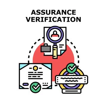 Assurance verification process with document certification and audit Stock Illustration