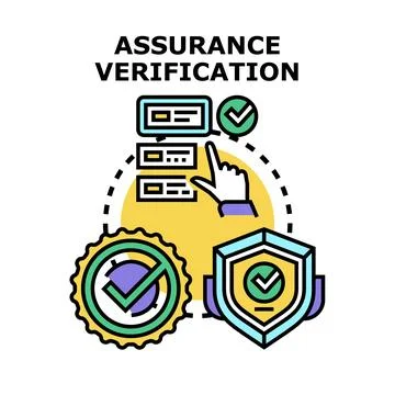 Assurance verification process with online quality control Illustrazione stock