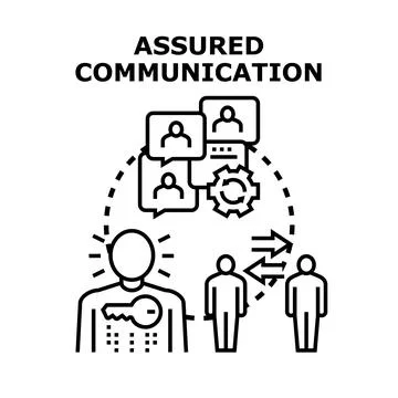 Assured communication concept initiating effective interaction process Stock Illustration