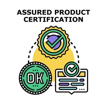 Assured product certification concept demonstrating quality control Illustrazione stock