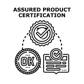 Assured product certification concept demonstrating quality control Stock Illustration