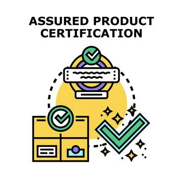 Assured product certification process ensuring quality standards Stock Illustration