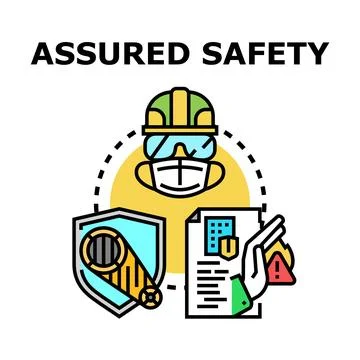 Assured safety vector concept ensuring protection at work 스톡 일러스트