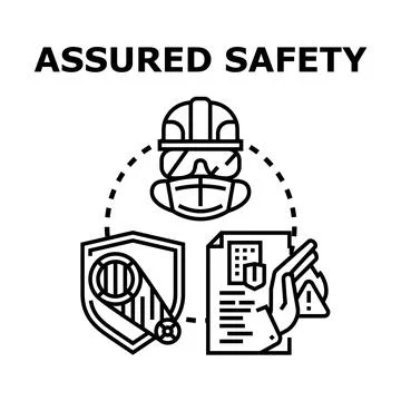 Assured safety vector concept ensuring protection at work Stock Illustration