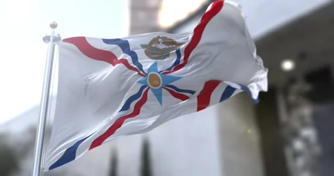 Assyria-flag-waving-seamless-loop-4k-60fps Stock Footage 330896258