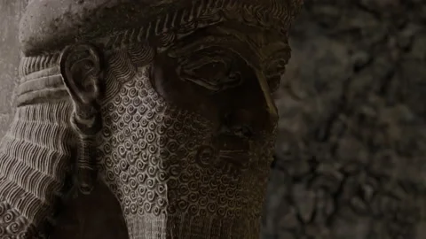 ASSYRIAN STATUES FROM THE GATE OF ISHTAR 4 Stock Footage 157495804