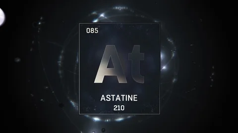 Astatine as Element 85 of the Periodic Table 3D illustration on silver Stock-Footage 119591279