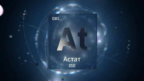 Astatine as Element 85 of the Periodic Table 3D illustration on blue background Video stock 126444442