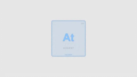 Astatine At Periodic Table Element Tile Labeled Animation Video Overlay Alpha 4K Stockbeeldmateriaal 339366833
