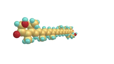Astaxanthin molecule rotating video Stock Footage 146679670