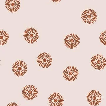 Aster blossom spring glyph seamless pattern 스톡 일러스트