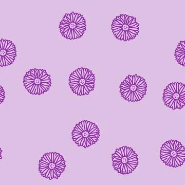 Aster blossom spring line seamless pattern イラスト素材