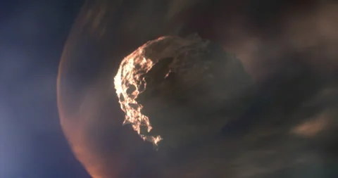 Asteriod Earths Atmosphere Stock Footage
