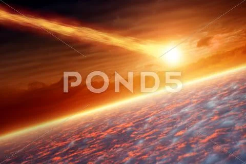 Asteriod impact Stock Illustration