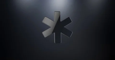 Asterisk Black 3d Icon Stock Footage 69804909