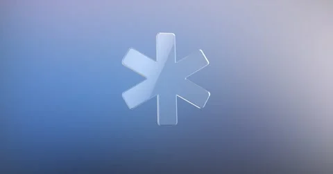 Asterisk Glass 3d Icon Video stock 67206246