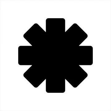 Asterisk glyph icon vector illustration isolated on white background Stock Illustration