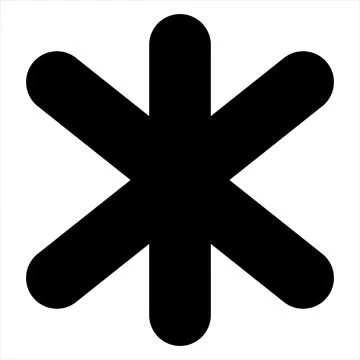 Asterisk glyph icon vector illustration isolated on white background Illustrazione stock