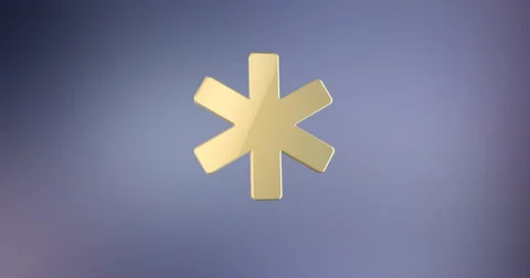 Asterisk Gold  3d Icon Stock Footage 67206421