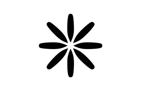 Asterisk icon flat vector illustration. Illustrazione stock