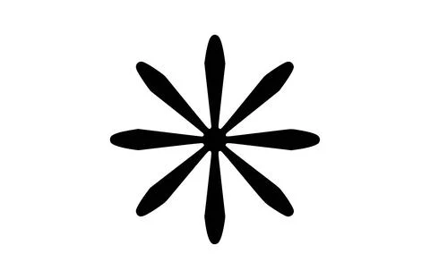 Asterisk icon flat vector illustration. Stock Illustration