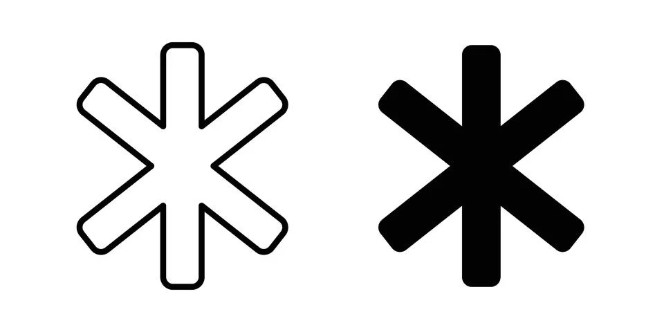 Asterisk icon Illustration set. Vector Eps10 for apps Stock Illustration