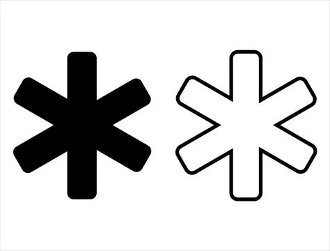 ASTERISK ICON SILHOUETTE Stock Illustration