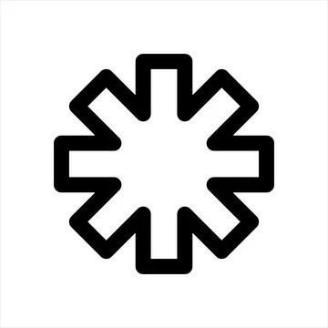 Asterisk line icon vector illustration isolated on white background Illustrazione stock